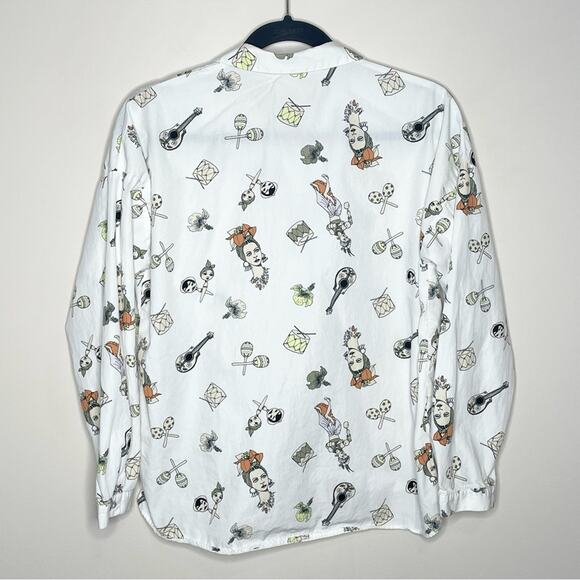 ZARA Carmen Miranda fun summer novelty print cotton button up shirt size xs - Picture 3 of 6